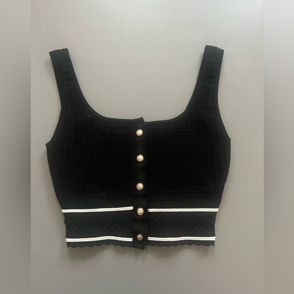 Babaton Cropped Sculpt Knit Squareneck Tank